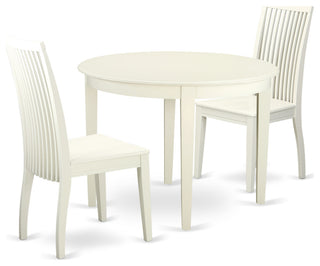 3 Pc Kitchen Table Set, Dining Table And 2 Faux Leather Kitchen Chairs In White