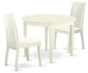 3 Pc Kitchen Table Set, Dining Table And 2 Faux Leather Kitchen Chairs In White