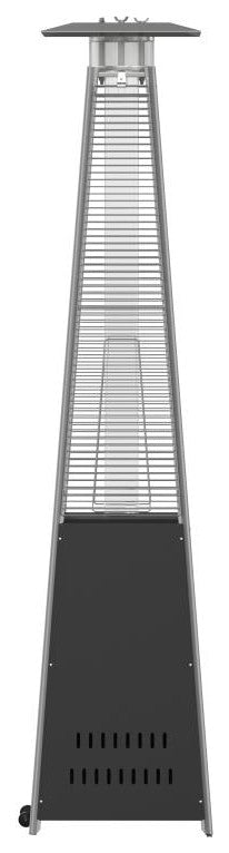 Sol Patio Outdoor Stainless Steel Pyramid 42,000 BTU Propane Heater With Wheels, Black