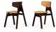 Set of Two Beige Faux Leather Modern Dining Chairs