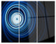 "Endless Tunnel Light Blue Ripples" Digital Metal Wall Art, 3 Panels, 36"x28"
