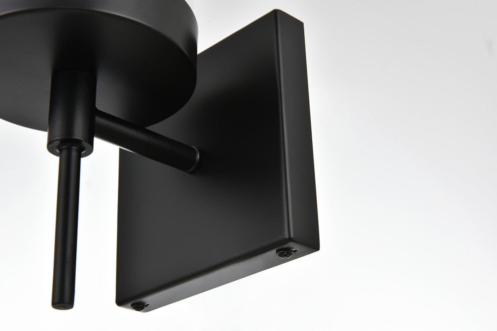 1 Light Black And Clear Bath Sconce