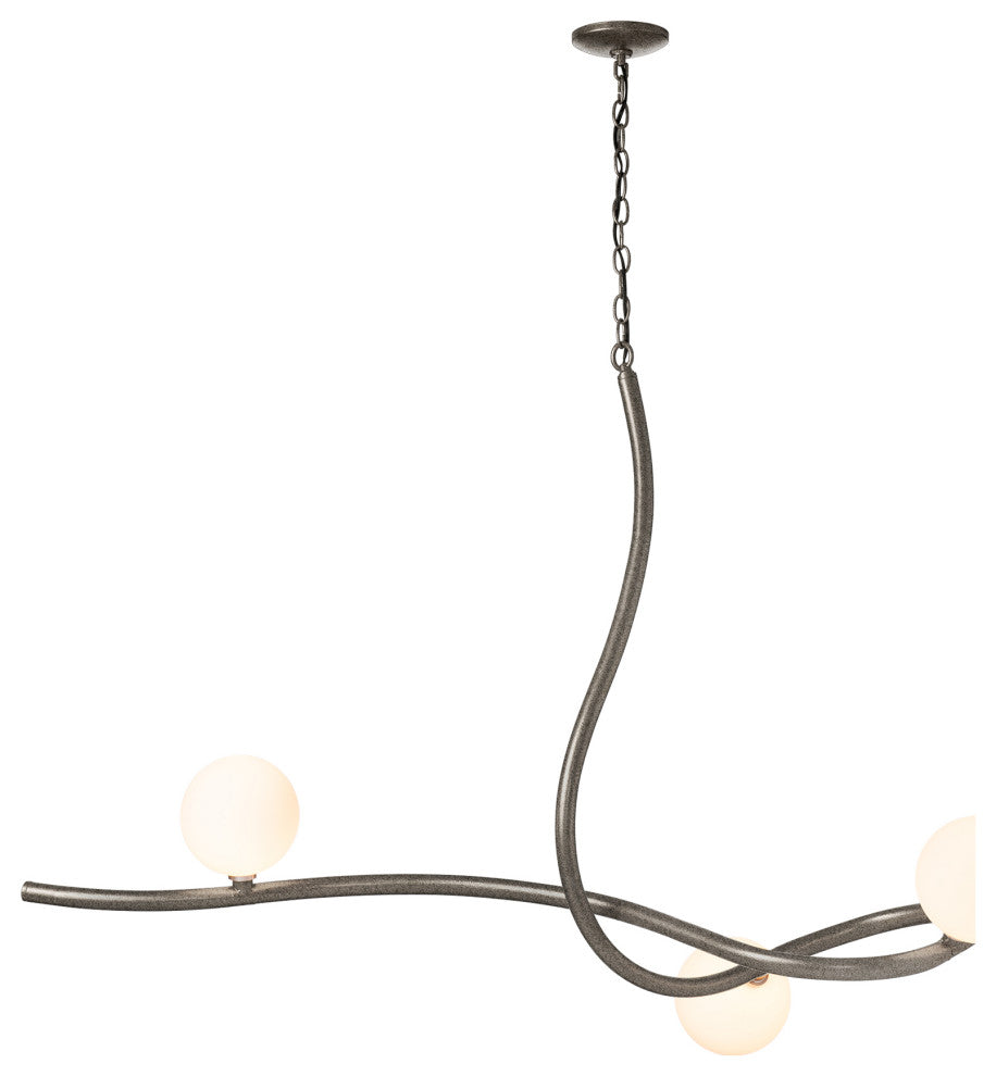 Slide Pendant, Natural Iron Finish, Opal Glass