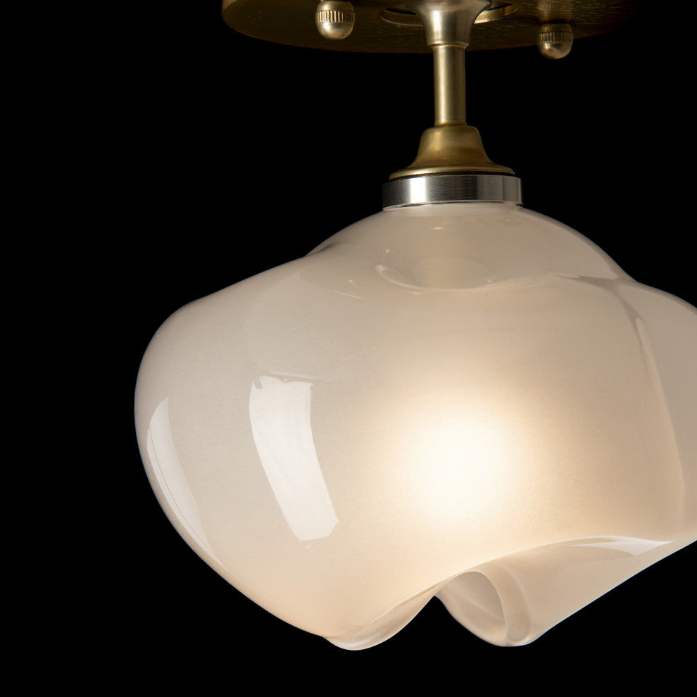 Ume 1-Light Semi-Flush, Modern Brass, Modern Brass Accents, Frosted Glass
