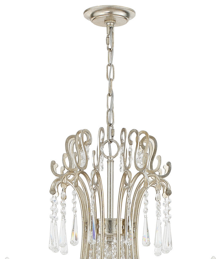 Crystorama ARC-1919-SA-CL-MWP, 15 Light Chandelier, Antique Silver