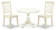 3 Pc Dining Set, Linen White Breakfast Table, 2 Linen White Chairs, Linen White