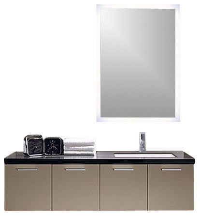 IB MIRROR Dimmable Lighted Bathroom Mirror, Crystal Clear Mirror, 20"x28", Rectangle