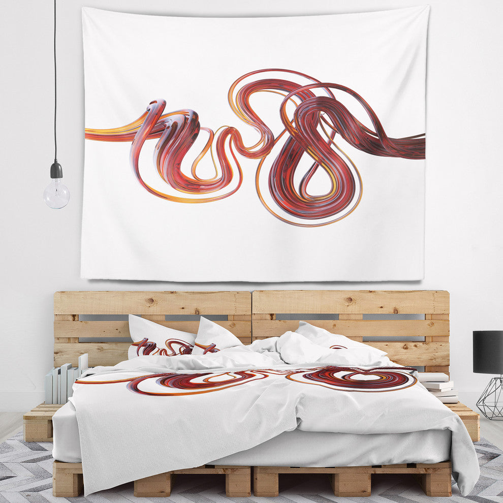 3d Flexible Caramel Lines Abstract Wall Tapestry, 80"x68"