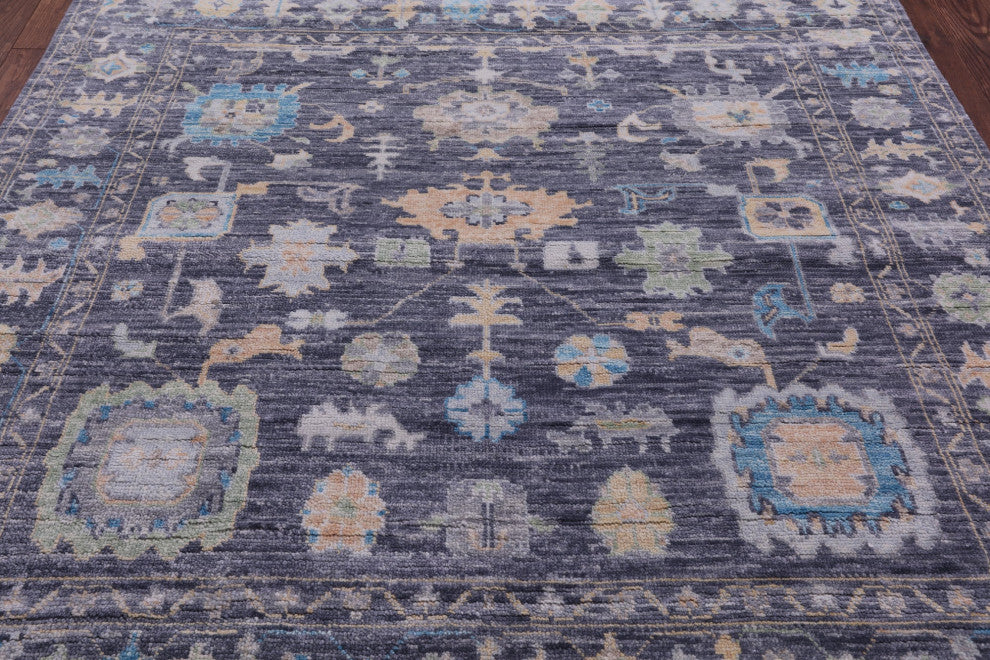 7' Square Turkish Oushak Handmade Wool Rug - Q13468