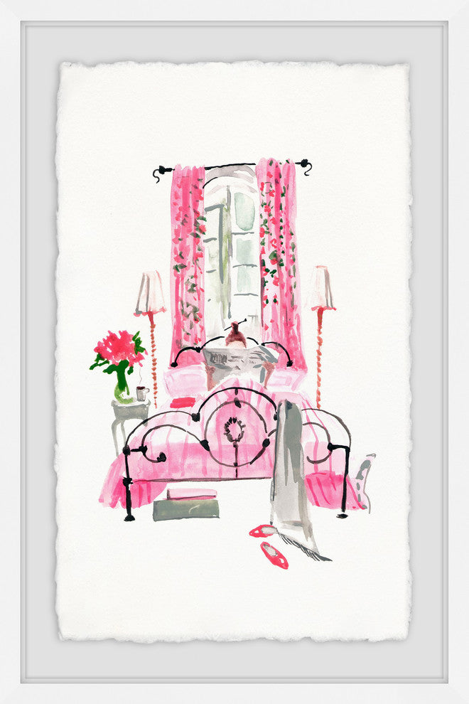 "Bedroom Pink" Framed Painting Print, 24"x36"