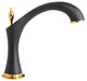 Fontana Matte Black and Gold Widespread Automatic Sensor Faucet