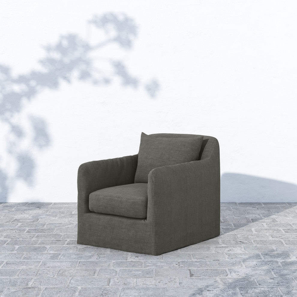 Dade Outdoor Swivel Chair-Charcoal