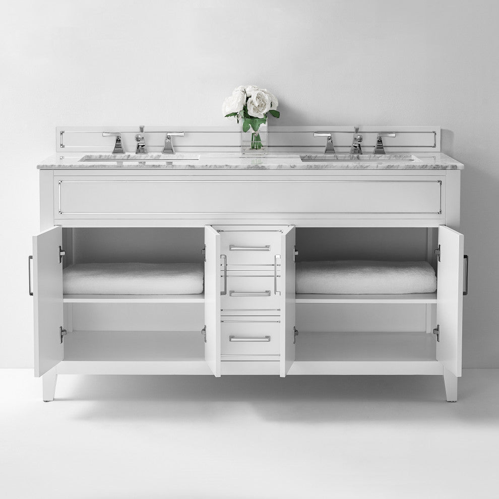 Aspen Bathroom Vanity Set, White, 60"
