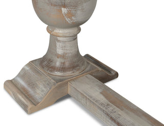 Double Pedestal Console Table Distressed White Solid Wood