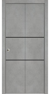 Bi-fold Doors 56 x 84 | Planum 0014 Concrete with  | Sturdy Tracks