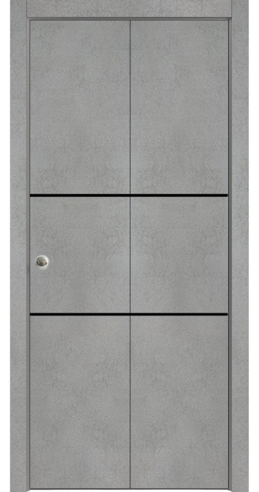 Bi-fold Doors 56 x 84 | Planum 0014 Concrete with  | Sturdy Tracks