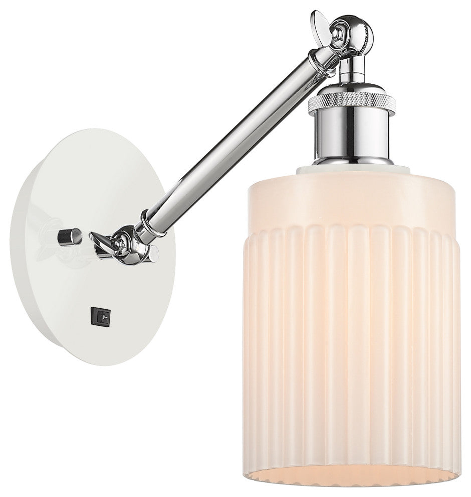 Innovations 317-1W-WPC-G341-LED 1-Light Sconce, White and Polished Chrome