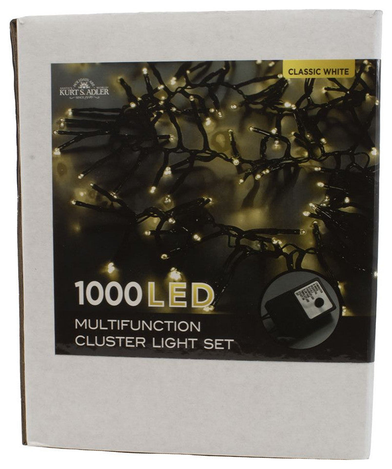 Kurt Adler 3000-Light 98' Cluster Garland with Classic White LED Lights