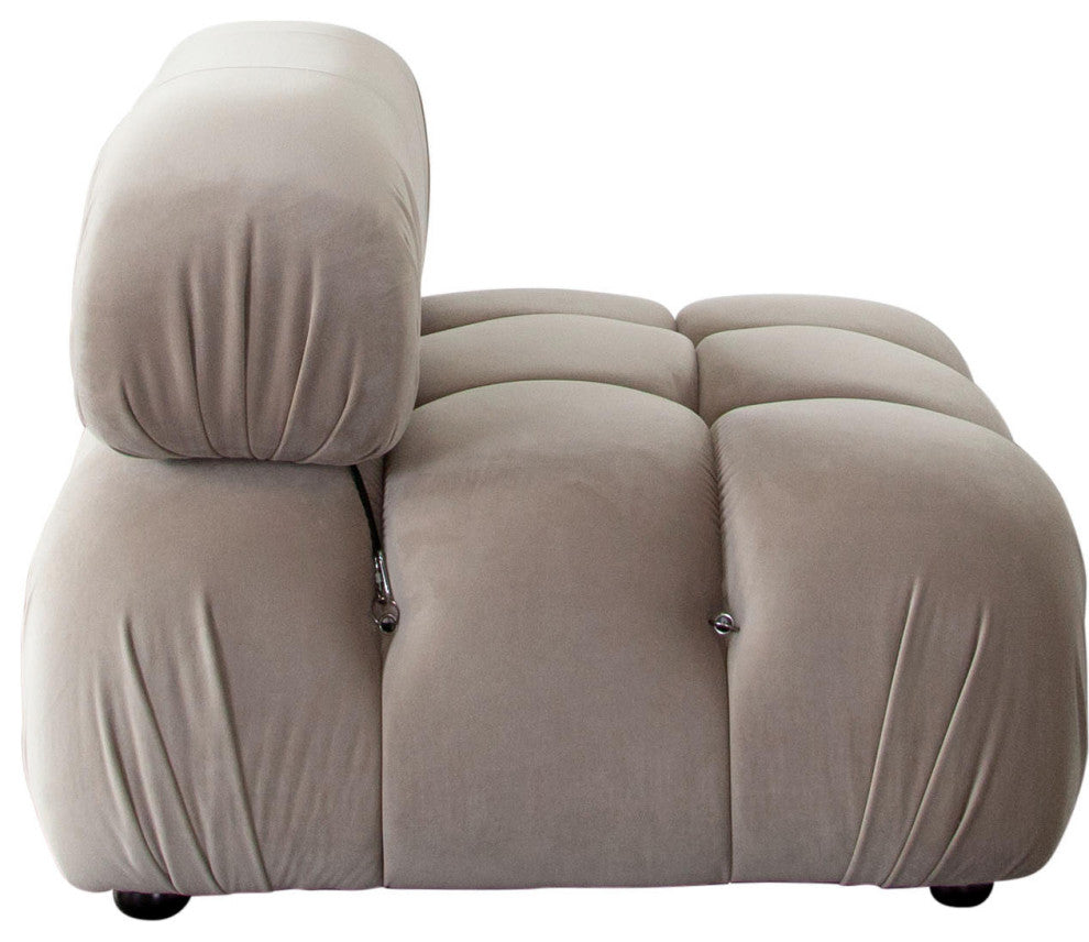 Paloma Armless Chair in Mink Tan Velvet