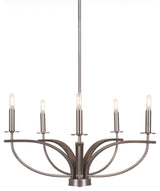 Monterey 5-Light Chandelier, Graphite & Painted Distressed Wood-look
