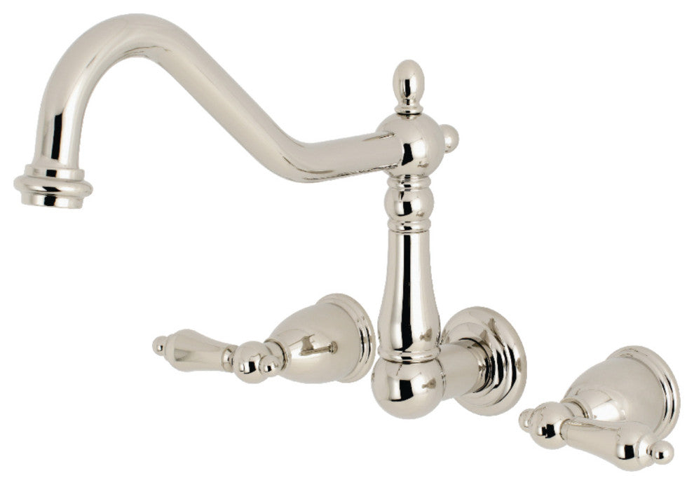 Kingston Brass Wall Mount Tub Faucet, Polished Nickel