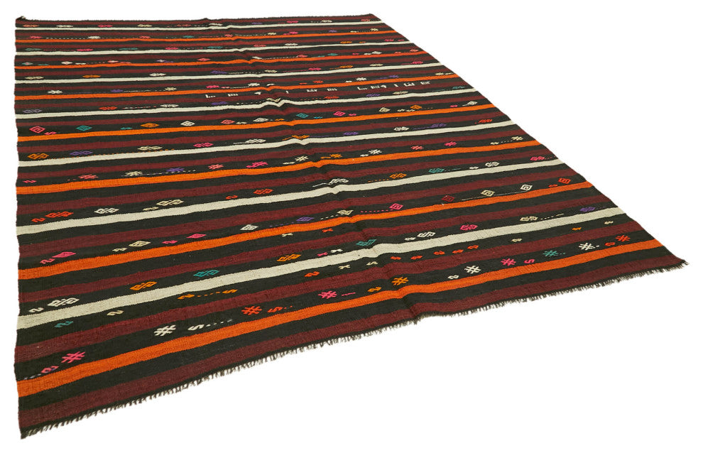 Rug N Carpet - Handmade Turkish 7' 5'' x 9' 6'' Vintage Goat Hair Kilim Rug