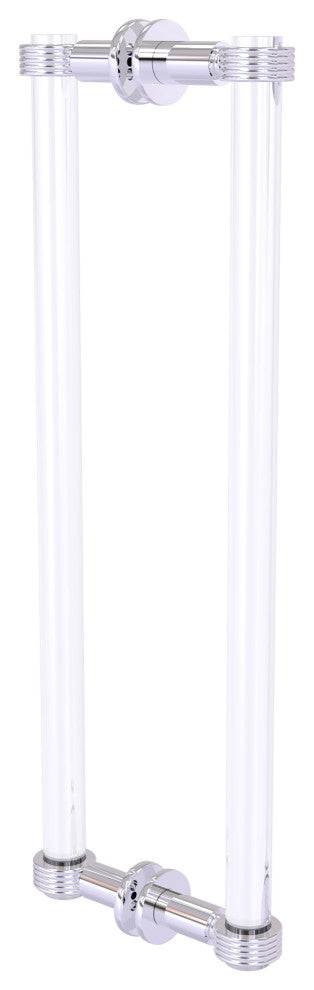 Clearview 18" Back to Back Groovy Accent Shower Door Pull, Polished Chrome