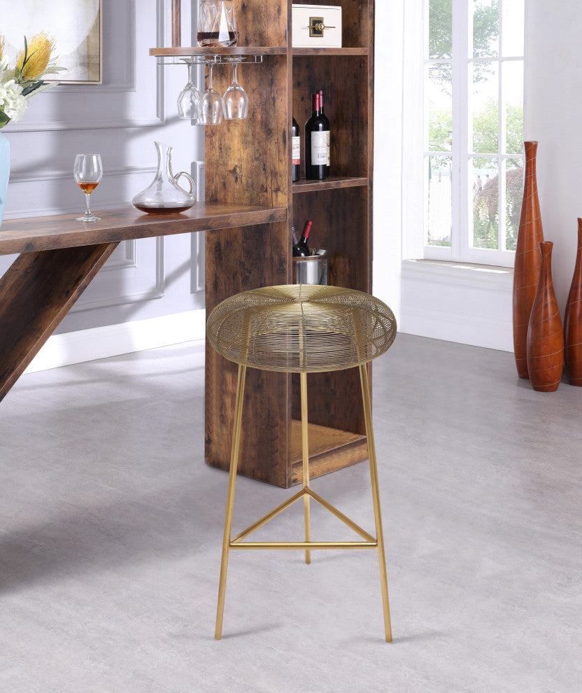 Tuscany Durable Metal Stool, Gold, Bar Height