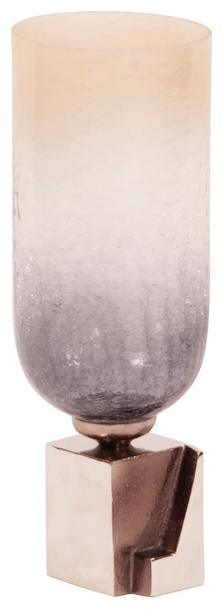 Howard Elliott Ombre Glass Vase on Square Aluminum Base, Small