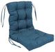 18"x38" Solid Microsuede Tufted Chair Cushion, Sea Blue