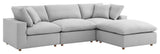 Commix Down Filled Overstuffed 4-Piece Sectional Sofa Set, Light Gray