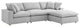 Commix Down Filled Overstuffed 4-Piece Sectional Sofa Set, Light Gray