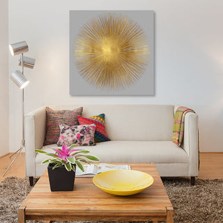 "Sunburst On Grey I" by Abby Young, Canvas Print, 26"x26"