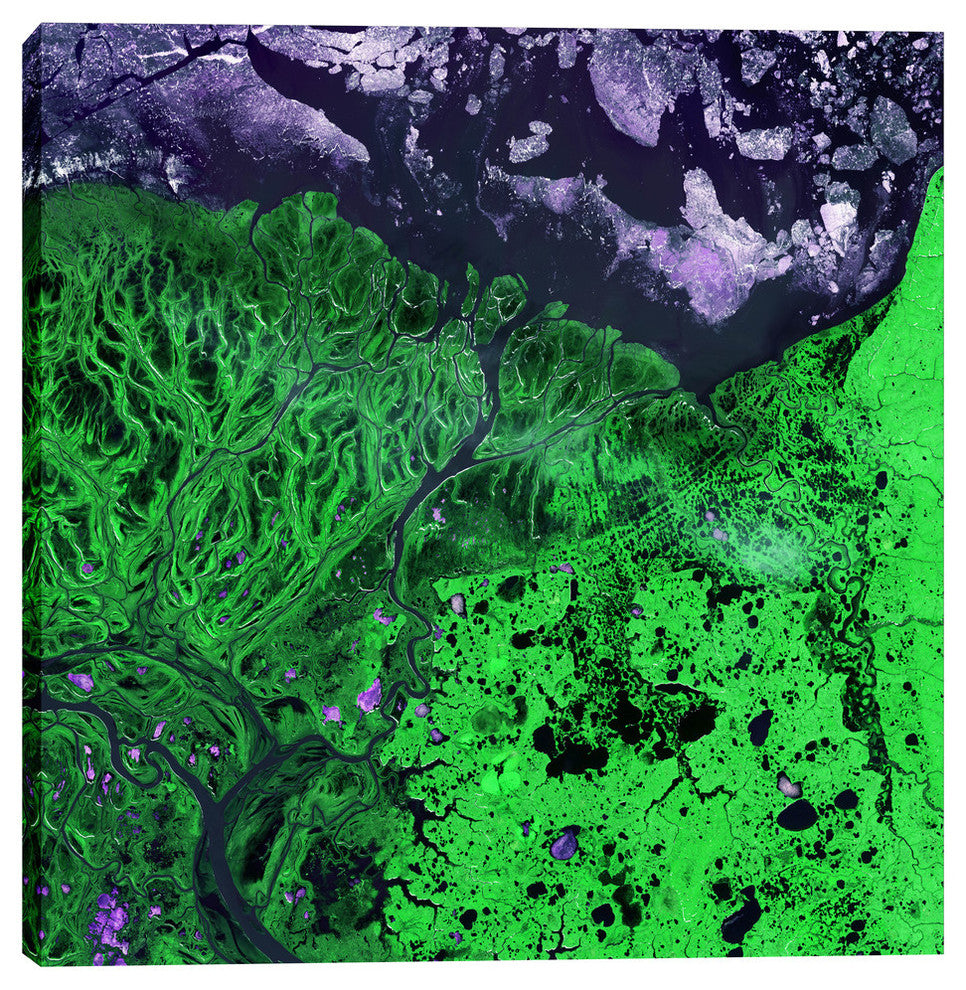 Epic Graffiti "Earth As Art: Yukon Delta" Giclee Canvas Wall Art, 12"x12"