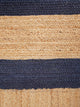 Hand Woven Jute Area Rug Contemporary Beige Blue, [Rectangle] 3'x5'