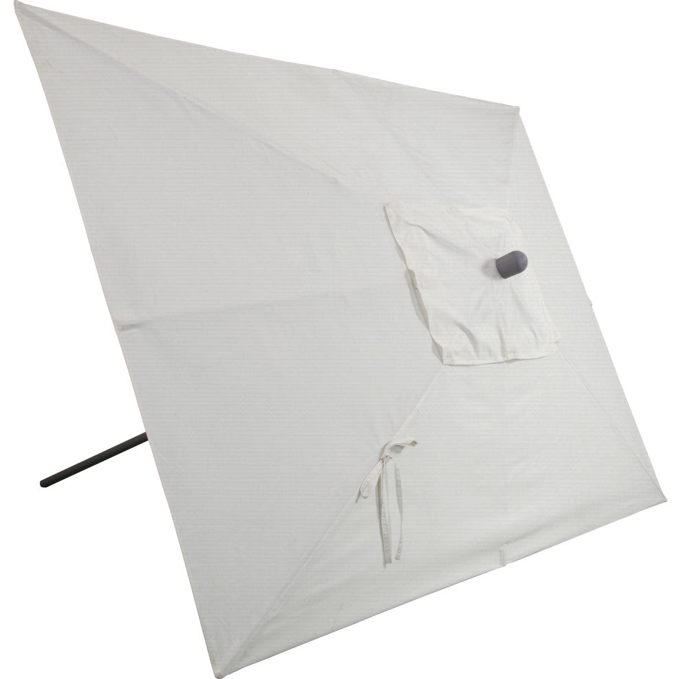 10'x6.5' Rectangular Auto Tilt Market Umbrella, Grey Frame, Sunbrella, Natural
