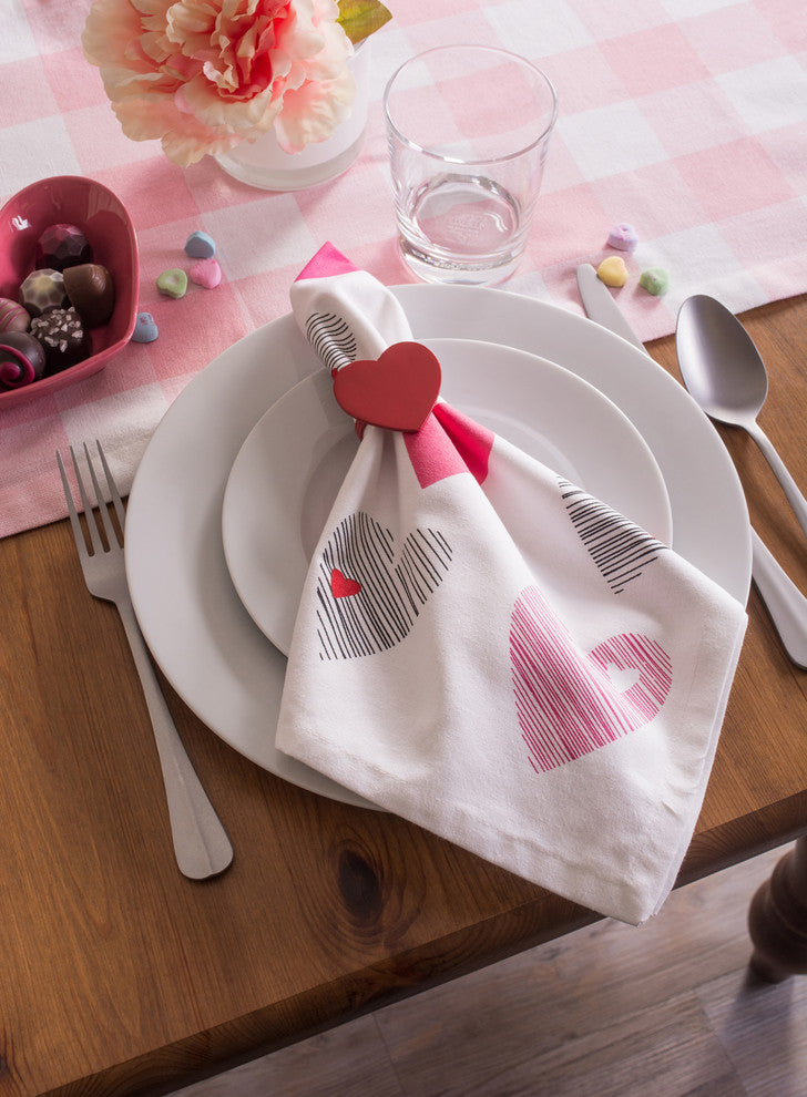 DII Red Heart Napkin Ring, Set of 6