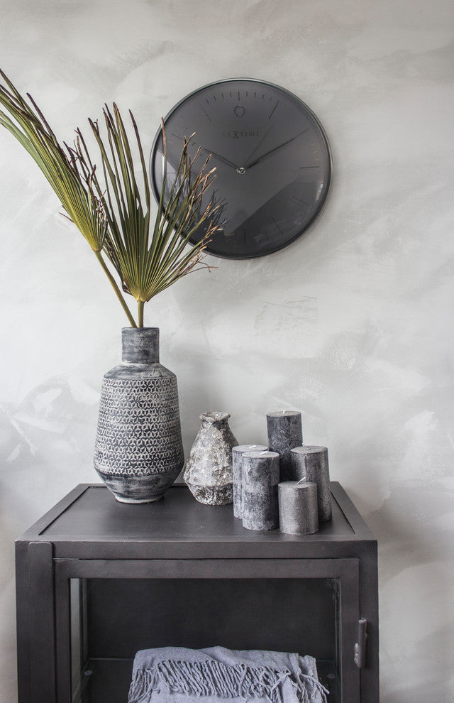 Glamour Metal Dome Wall Clock, Black