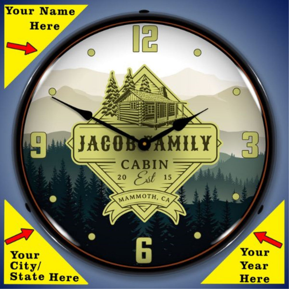 AG20111173 Add Your Name Family Cabin Clock