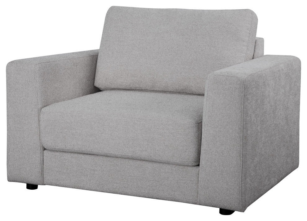 Elizabeth Stain-Resistant Fabric Oversized Armchair and Ottoman Set, Light Grey