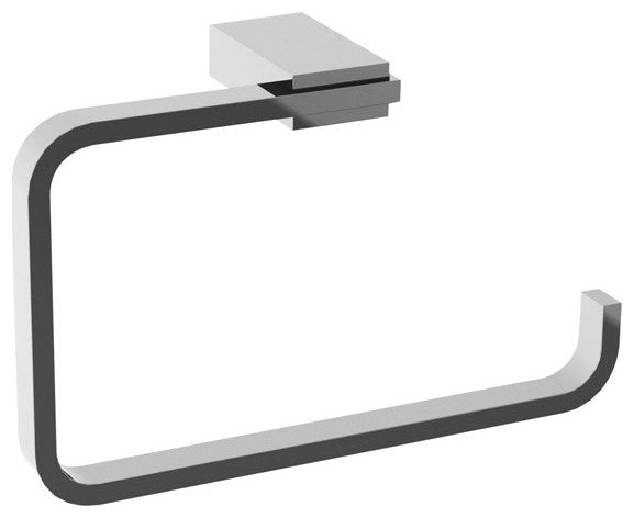 Square Polished Chrome Towel Ring