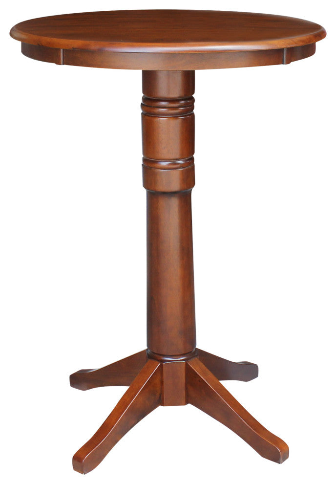 30" Round Top Pedestal Table, Espresso