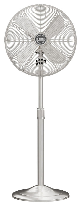 Hunter Classic Brushed Nickel 4-Blade Oscillating 3-speed Standing Fan