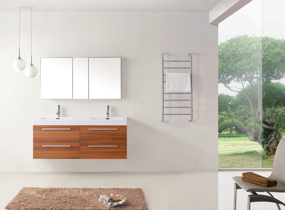 Finley 54" Double Bathroom Vanity Set, Plum, Polished Chrome Faucet