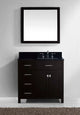 Caroline Parkway 36" Single Bathroom Vanity Set Espresso, Granite Top