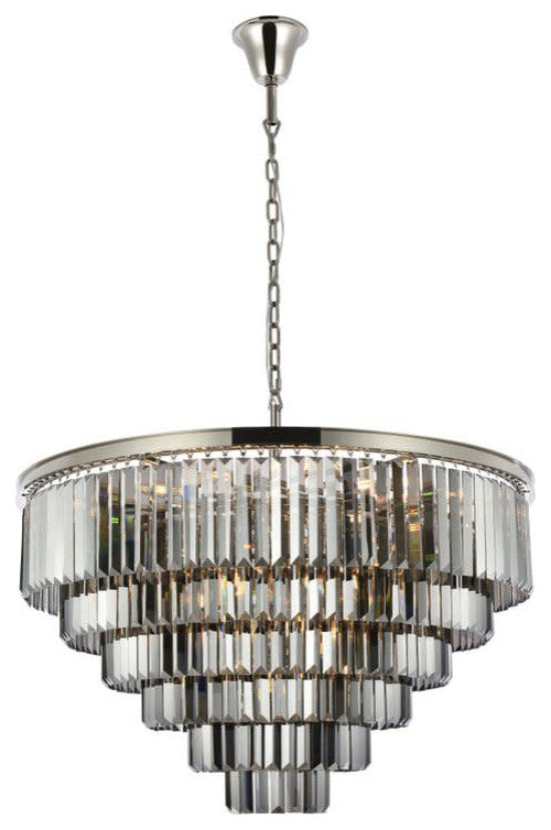 Elegant Lighting 1231D44-SS/RC Sydney 33 Light 44"W Crystal - Matte Black