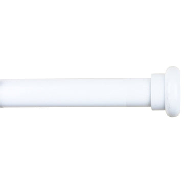 1" Button Adjustable Curtain Rod, 48"-84", Glossy White