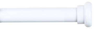 1" Button Adjustable Curtain Rod, 48"-84", Glossy White