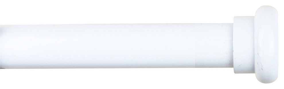 1" Button Adjustable Curtain Rod, 48"-84", Glossy White
