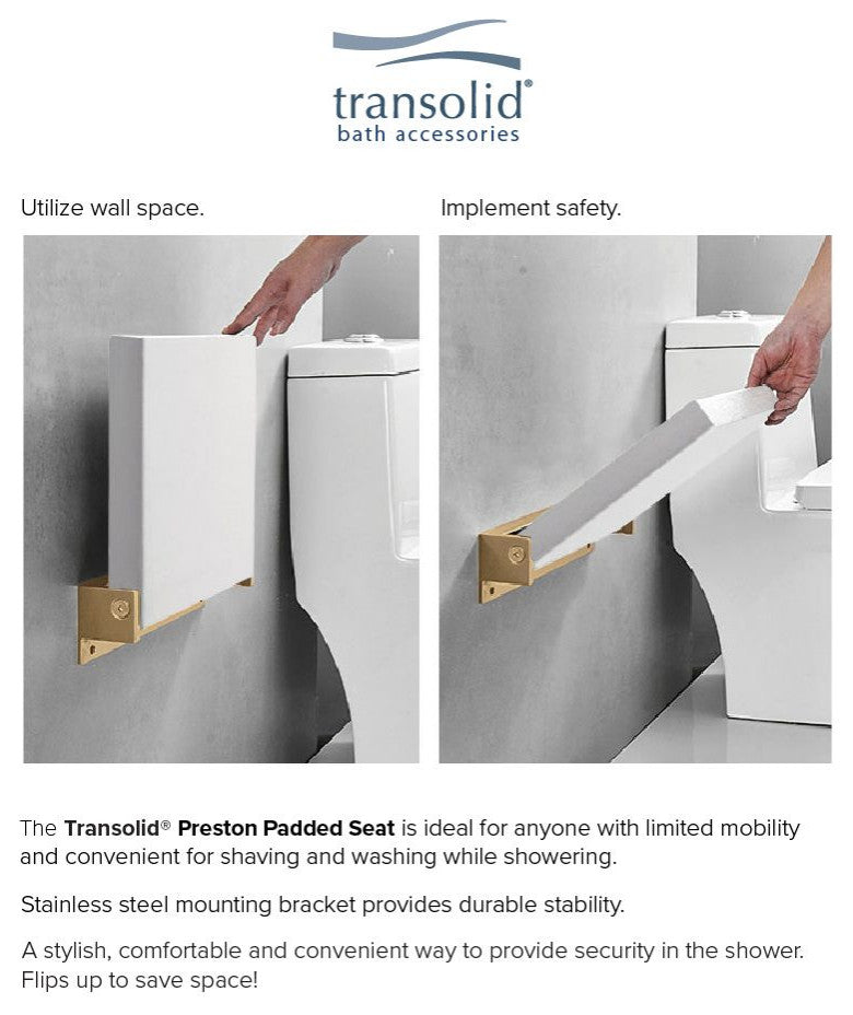 Transolid PPS1420UP-01CB Preston 14x20  FlipUp Seat, White/Champagne Bronze